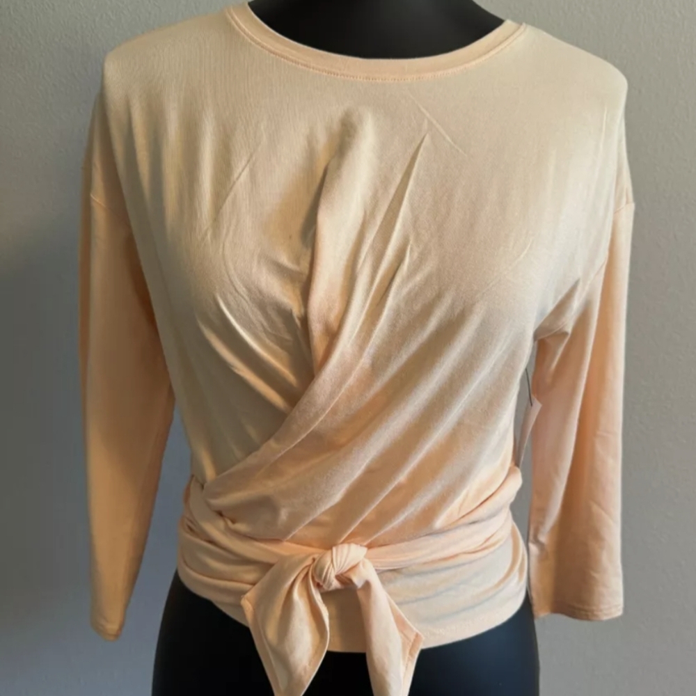 Joie Mishell Mishell Crossover Wrap Tee Top In Melon